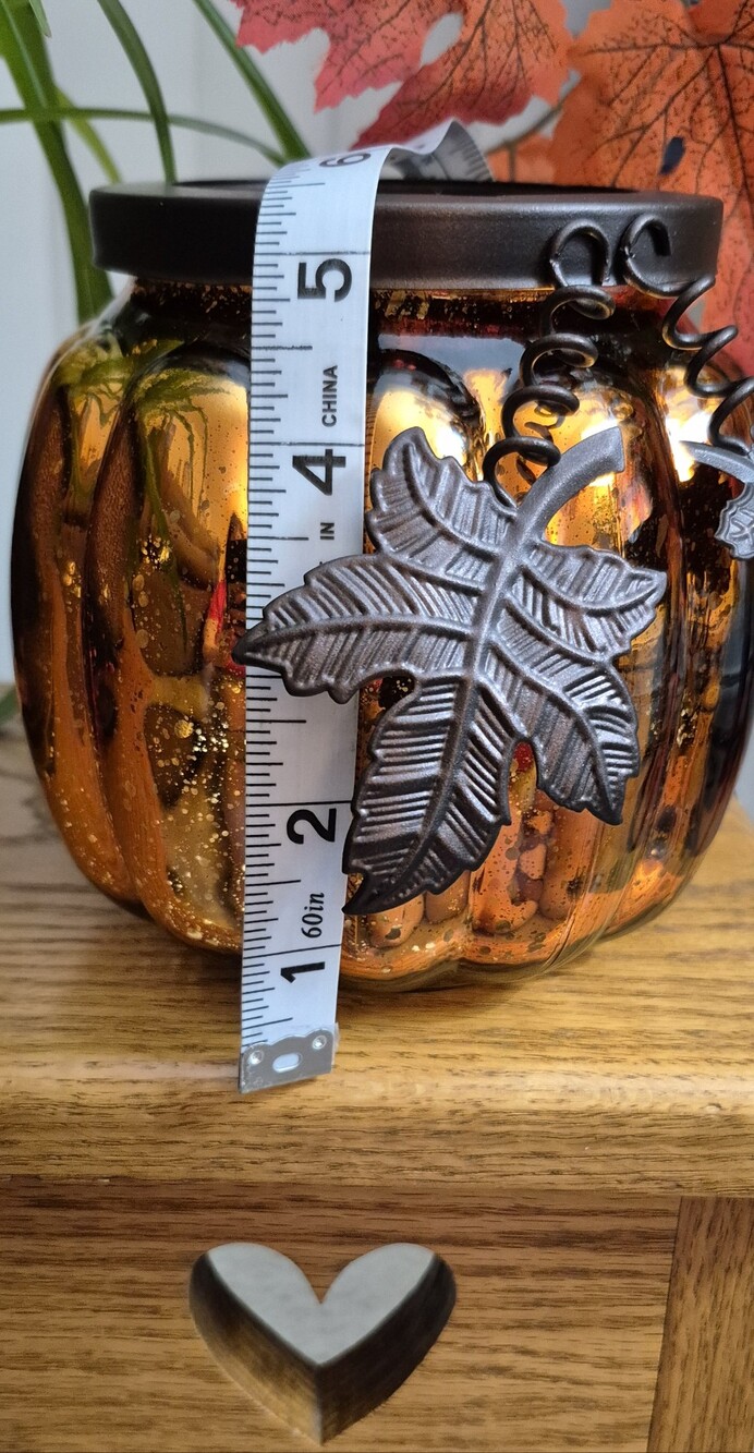 Hallmark Glass Pumpkin Candle Holder with Battery Operated Candle. NEW WITH TAGS - Picture 8 of 10
